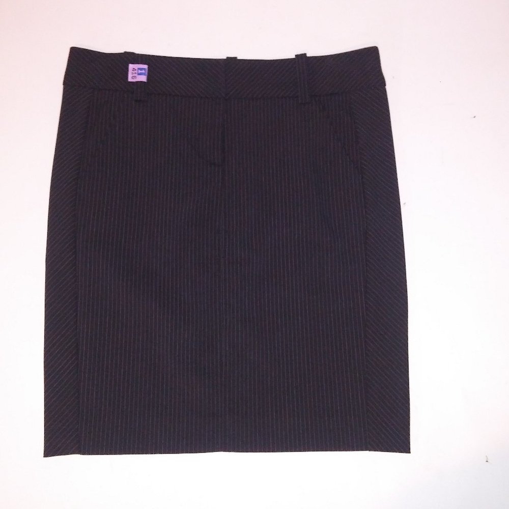 bebe Skirt Womens Size 6 Black Pinstripe Mini Pencil Pockets Business Work Waist